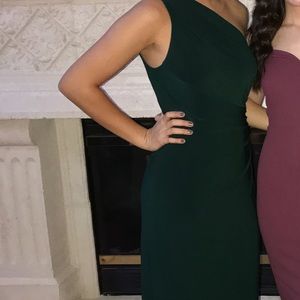 Forest Green Single Strap Long Prom Dress